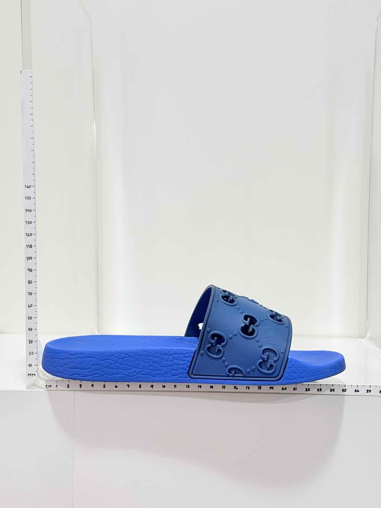 GUCCI GG Rubber Blue Size EU 39 Slides