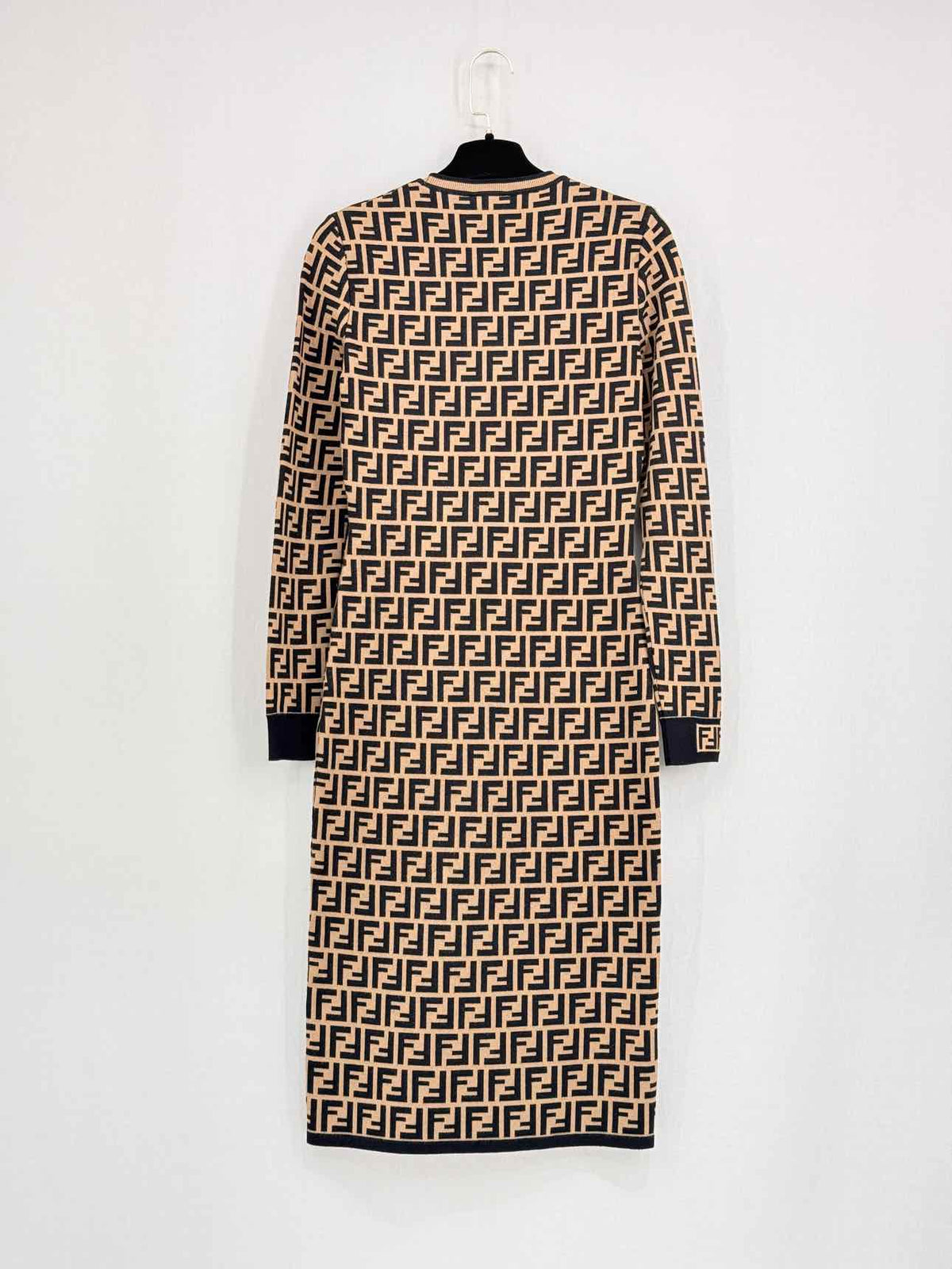 FENDI Brown FF Jacquard Size US 0 Midi Dress
