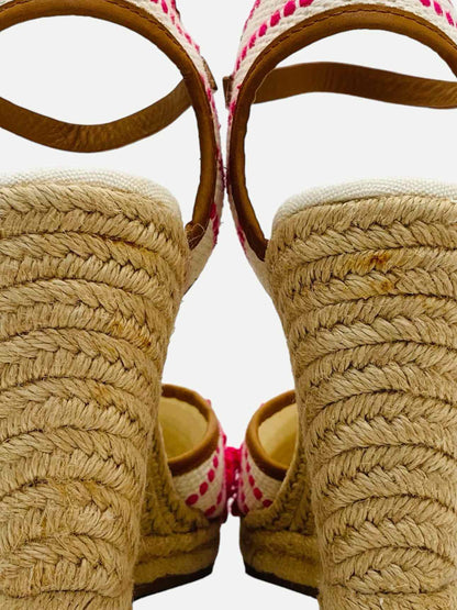 TORY BURCH Shaw Espadrille Pink & White Wedges