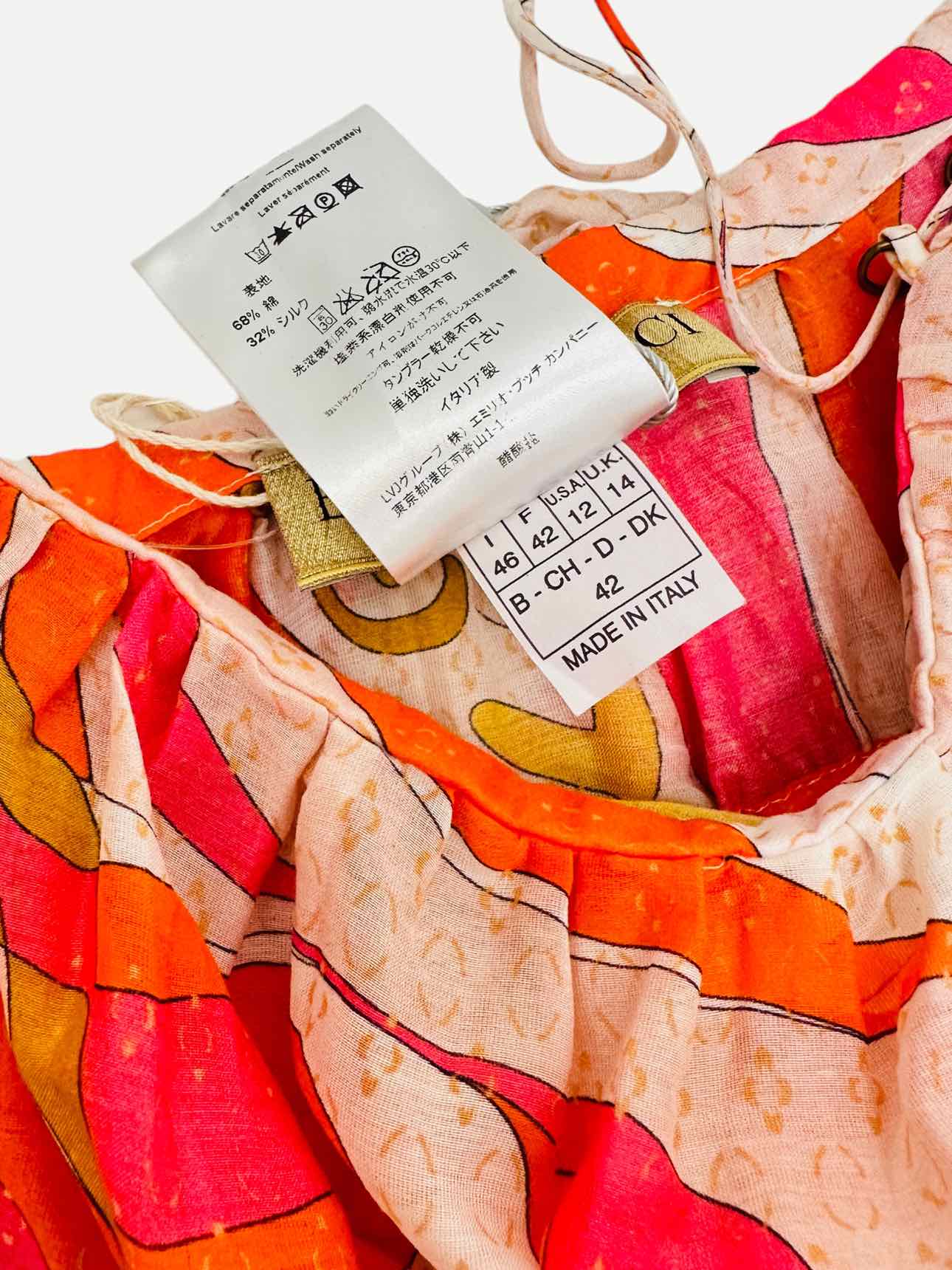 Pre - loved EMILIO PUCCI Spaghetti Strap Printed Long Dress at Reems Closet