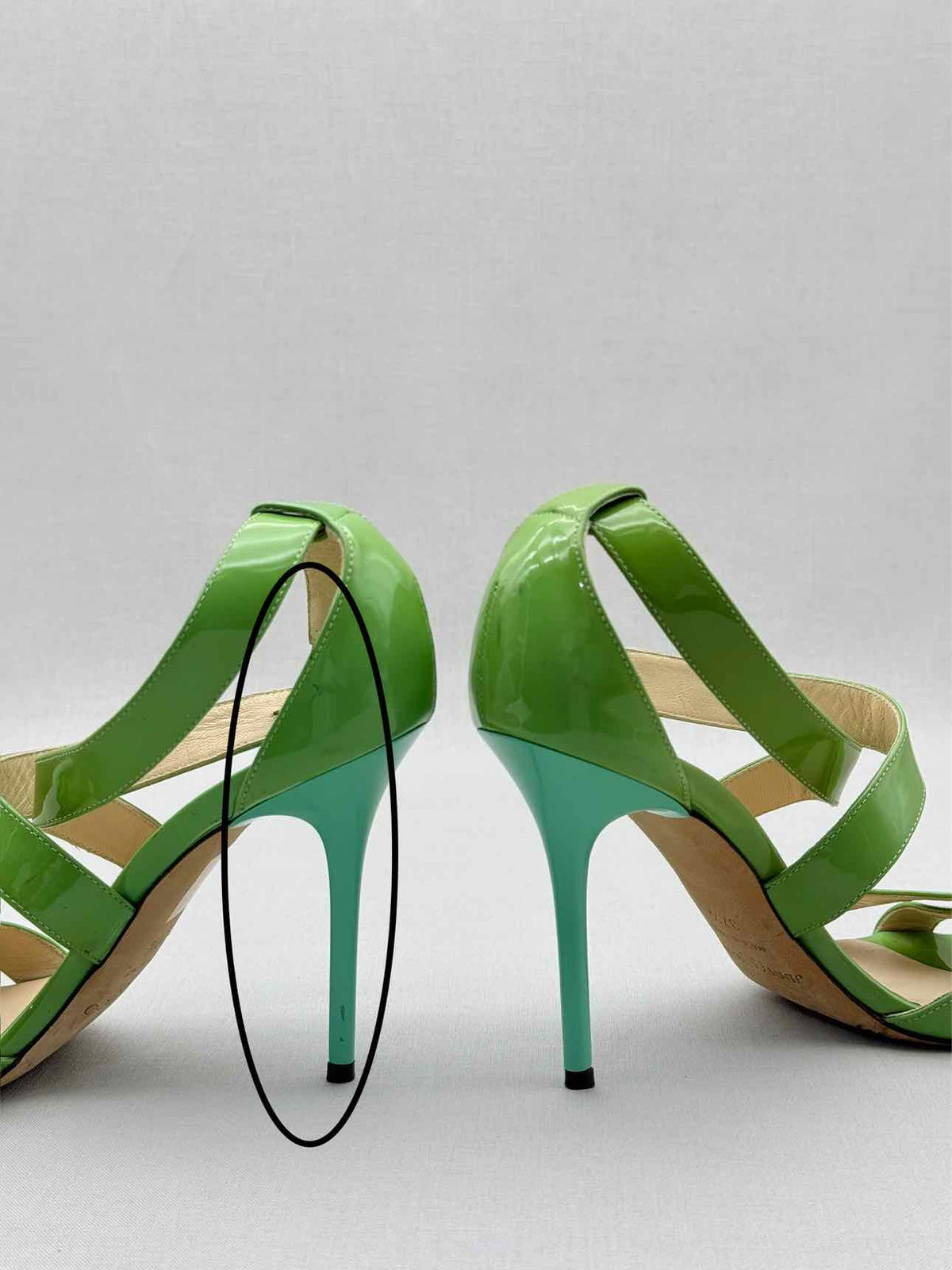 JIMMY CHOO Louise Green Size EU 37.5 Heeled Sandals
