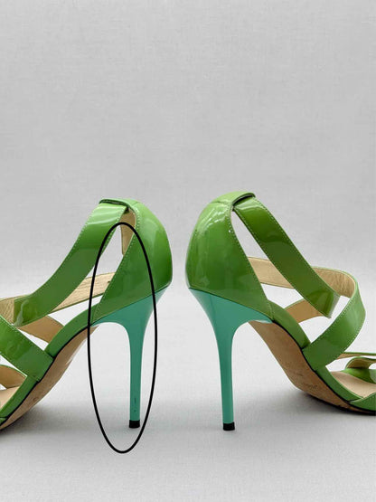 JIMMY CHOO Louise Green Size EU 37.5 Heeled Sandals