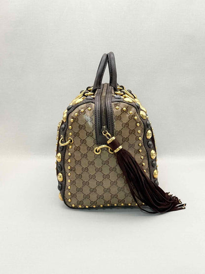 GUCCI Babouska Brown & Beige GG Top Handle