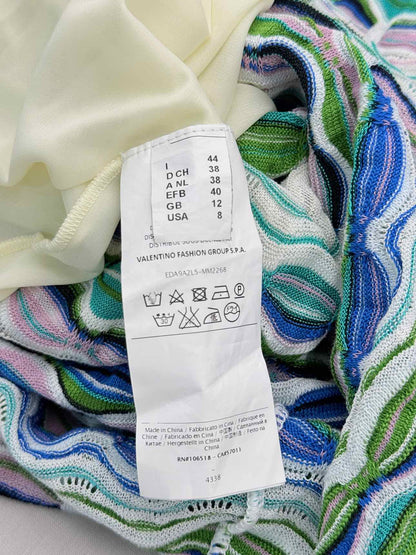 M MISSONI White Multicolor Size US 8 Knee Length Dress