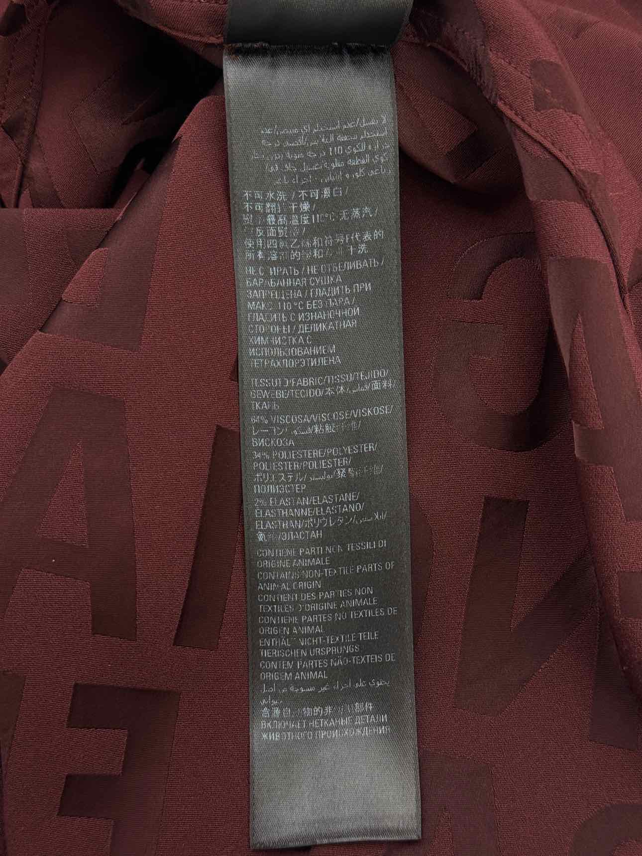 BALENCIAGA Burgundy Jacquard Size US 8 Shirt