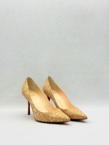 CHRISTIAN LOUBOUTIN Pigalle Cork Gold Size EU 36 Pumps