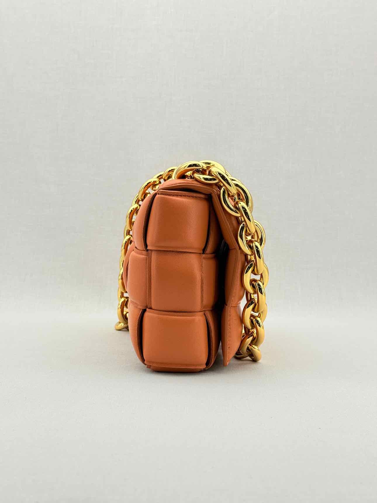 BOTTEGA VENETA Padded Chain Cassette Orange Crossbody