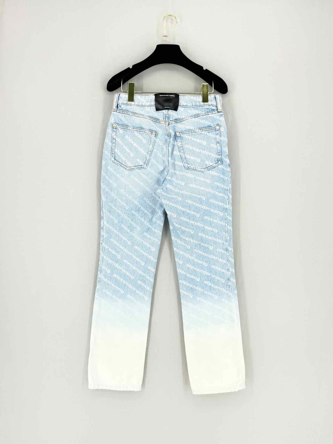 ALEXANDER WANG Ombre Logo Blue Size 26 Jeans