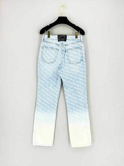 ALEXANDER WANG Ombre Logo Blue Size 26 Jeans
