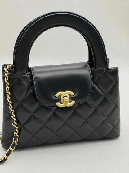 CHANEL Kelly Black Quilted Top Handle