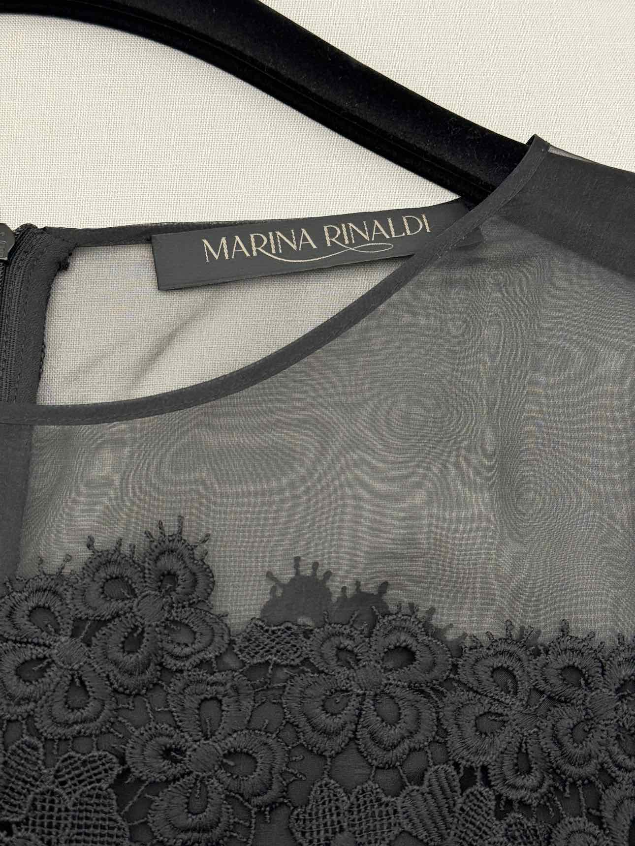MARINA RINALDI Danae Black Size US 10 Midi Dress