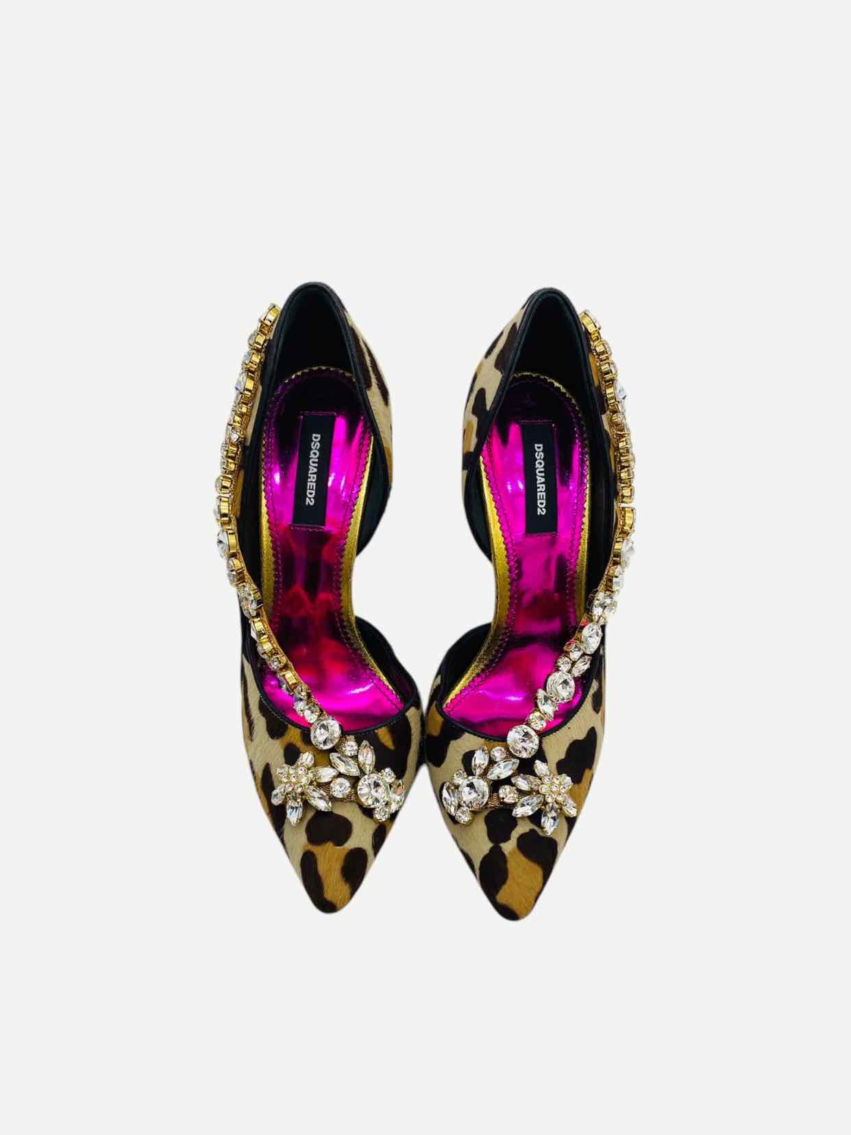 DSQUARED2 Pointed Toe Beige & Black Size EU 38 Pumps