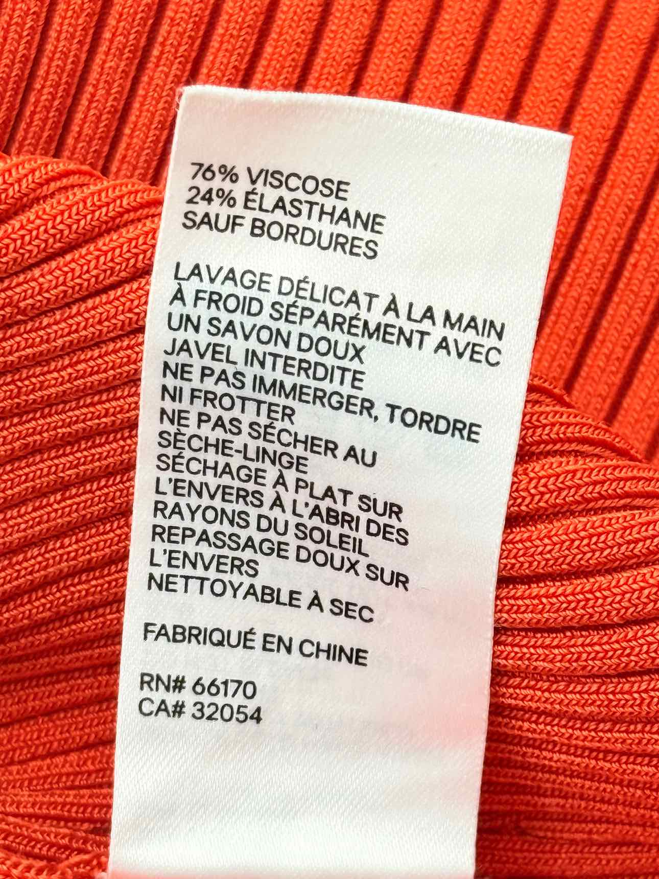 ZIMMERMANN Orange Ribbed Size Medium Tank Top