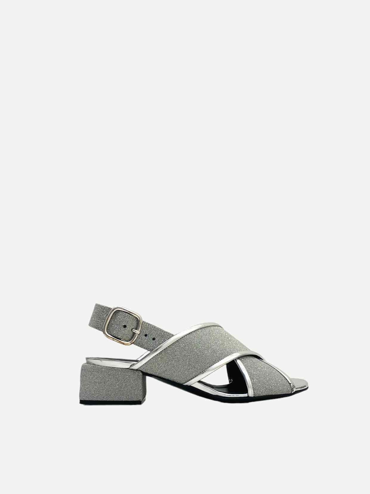 MARNI Metallic Silver Heeled Sandals