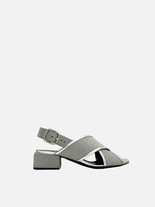 MARNI Metallic Silver Heeled Sandals 37