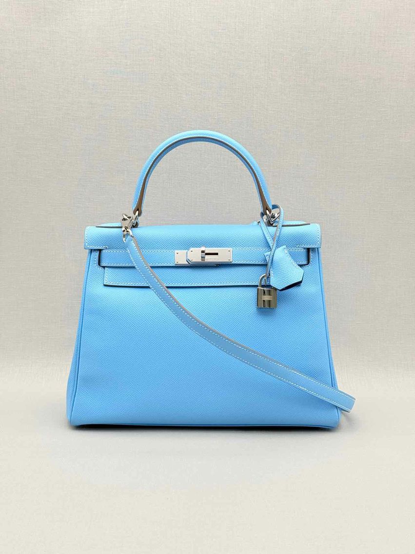 HERMES Kelly Sellier Bleu Du Nord Top Handle