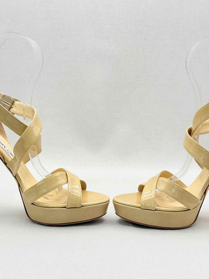 JIMMY CHOO Vamp Beige Size EU 40.5 Platform Sandals
