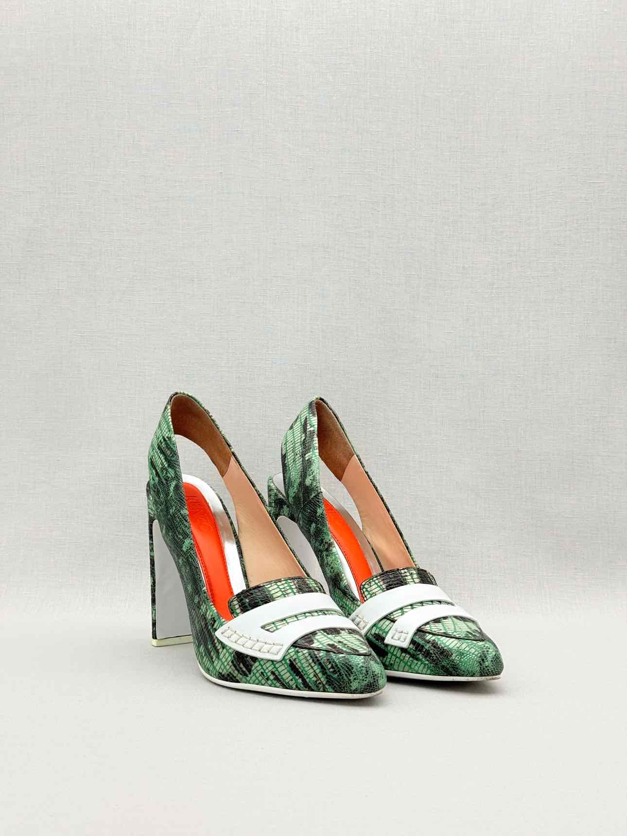 KENZO Green & Black Textured Size EU 39 Pumps
