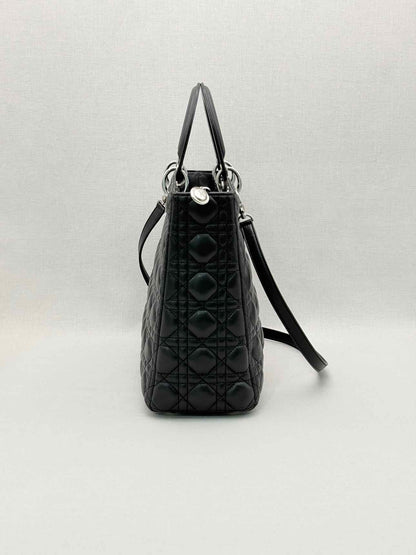 CHRISTIAN DIOR Lady Dior Black Cannage Top Handle