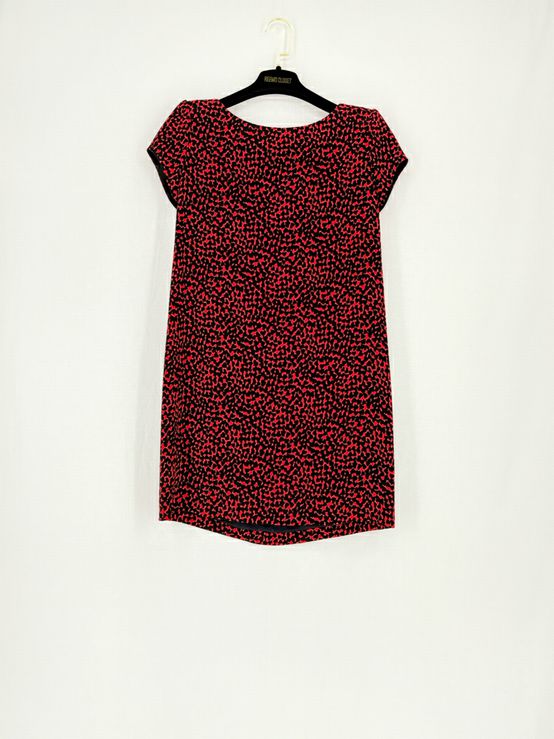 SAINT LAURENT Red & Black Size US 6 Short Dress