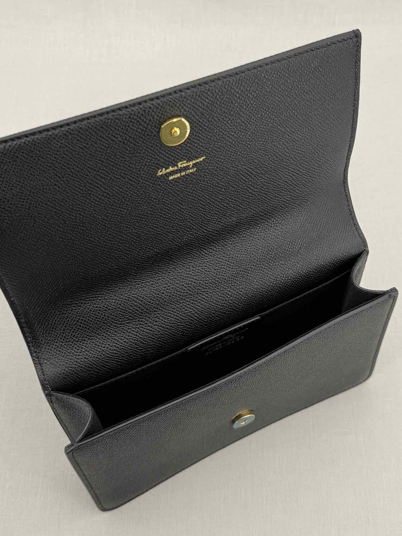 SALVATORE FERRAGAMO Gancini Black Top Handle