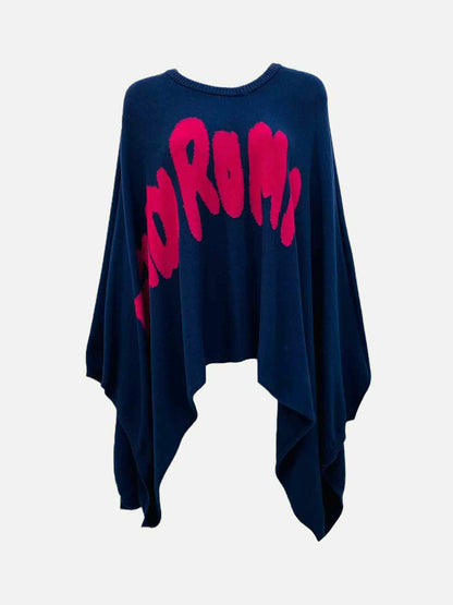 FENDI Knitted Navy w/ Pink Print Size One Size Coat