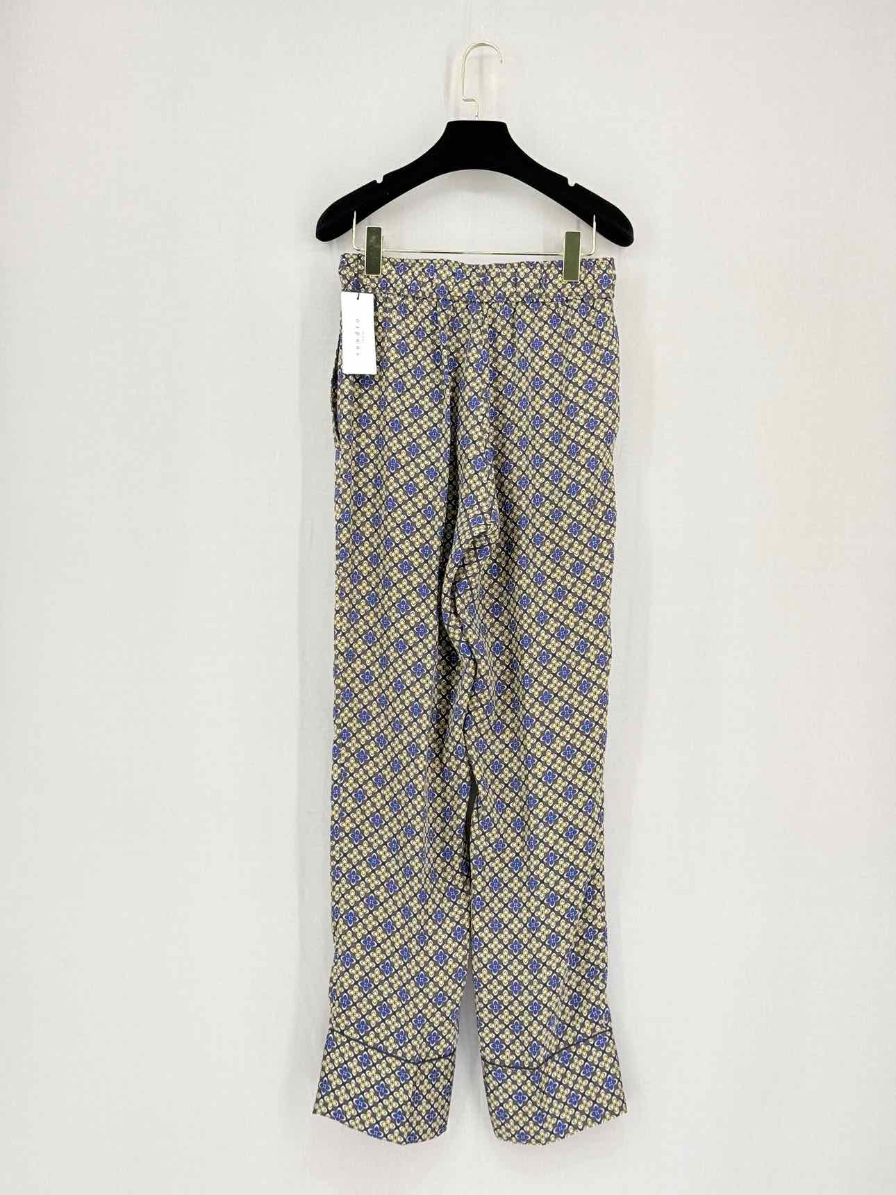 SANDRO Danny Brown Multicolor Floral Print Pants