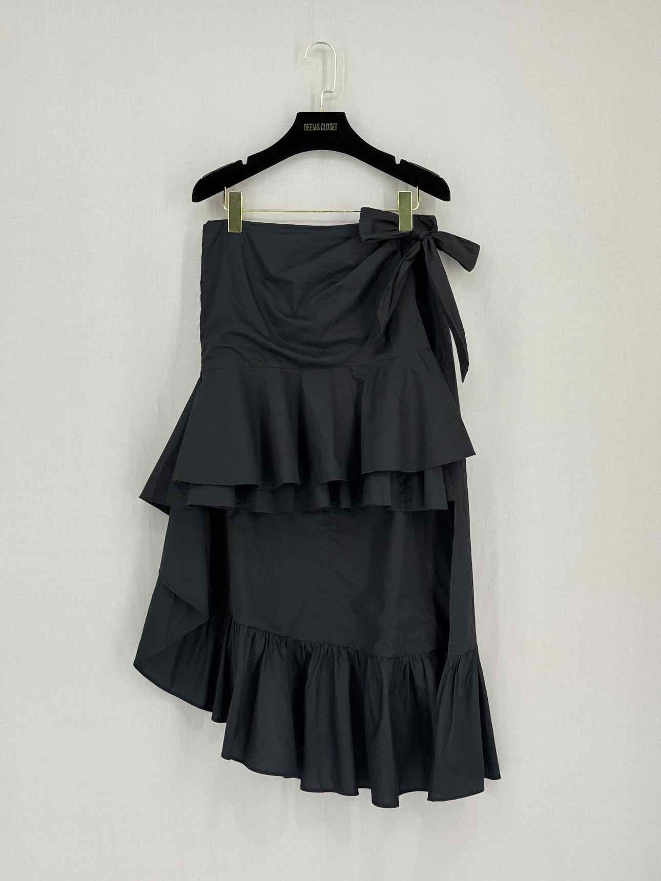 PINKO Black Ruffled Size US 4 Midi Skirt