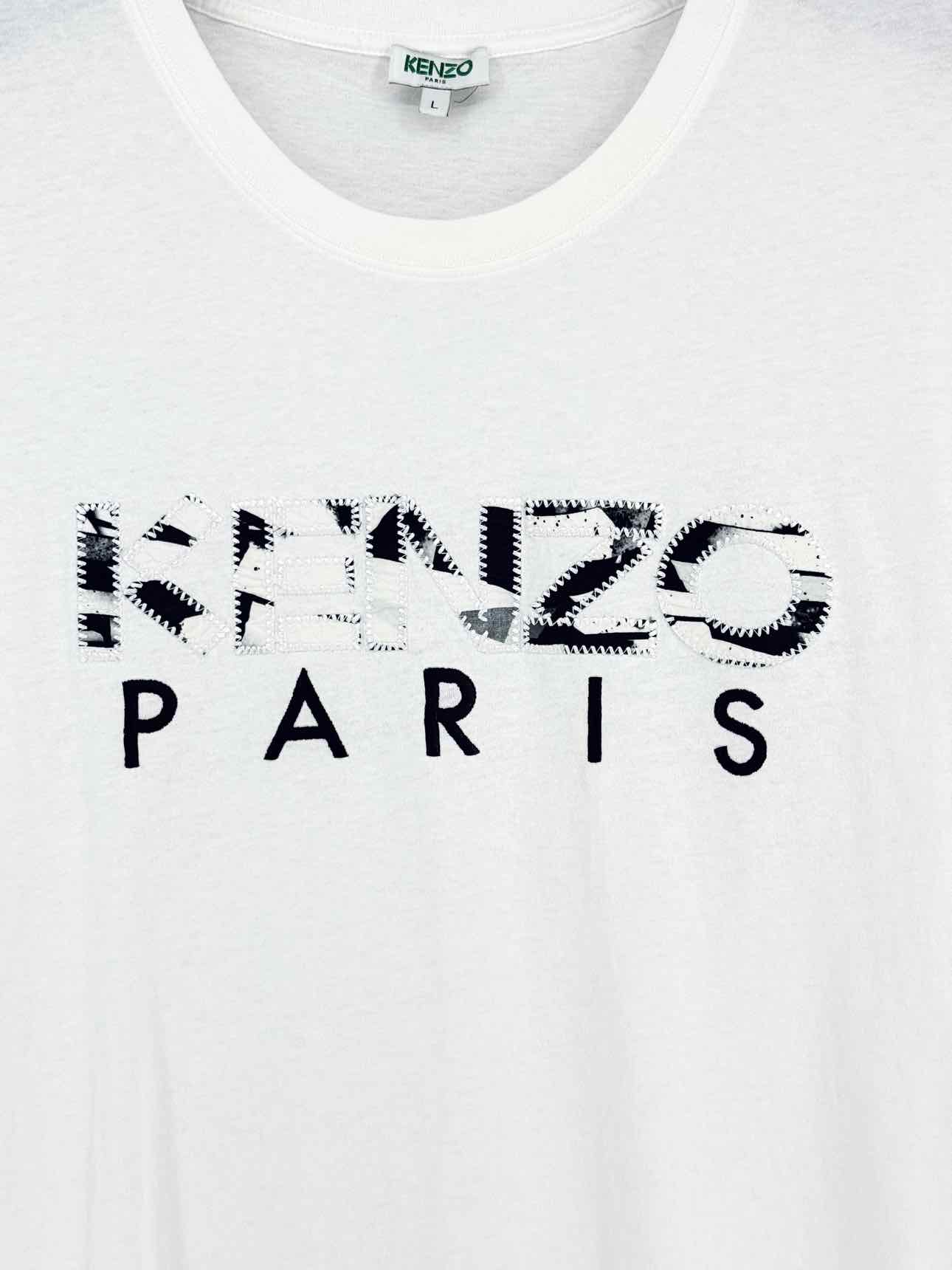 KENZO White Logo Print Size Large T-shirt