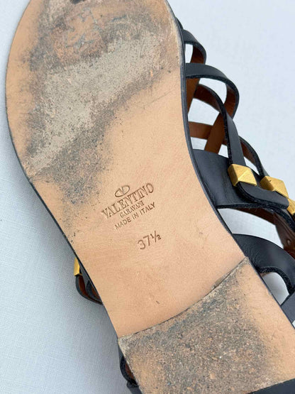 VALENTINO GARAVANI Rockstud Black Size EU 37.5 Sandals