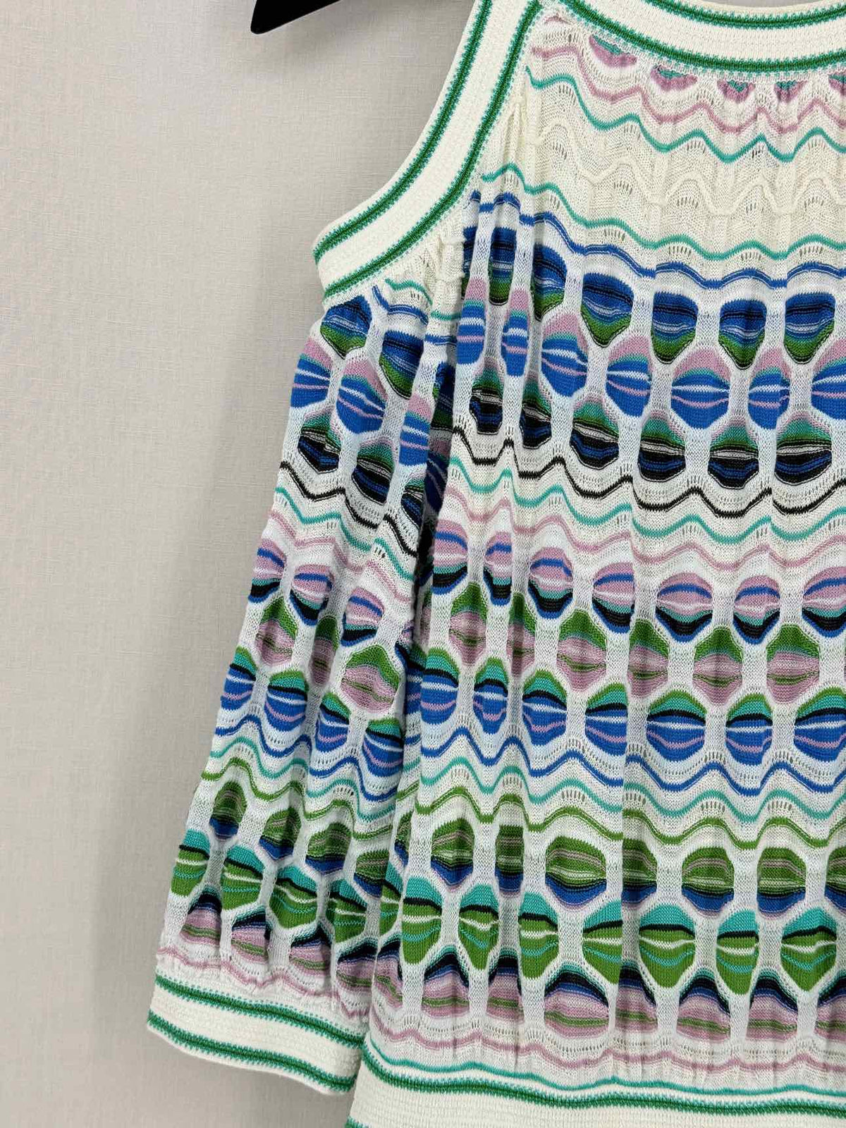 M MISSONI White Multicolor Size US 8 Knee Length Dress