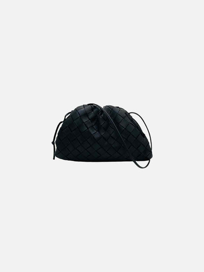 BOTTEGA VENETA The Pouch Black Intrecciato Crossbody