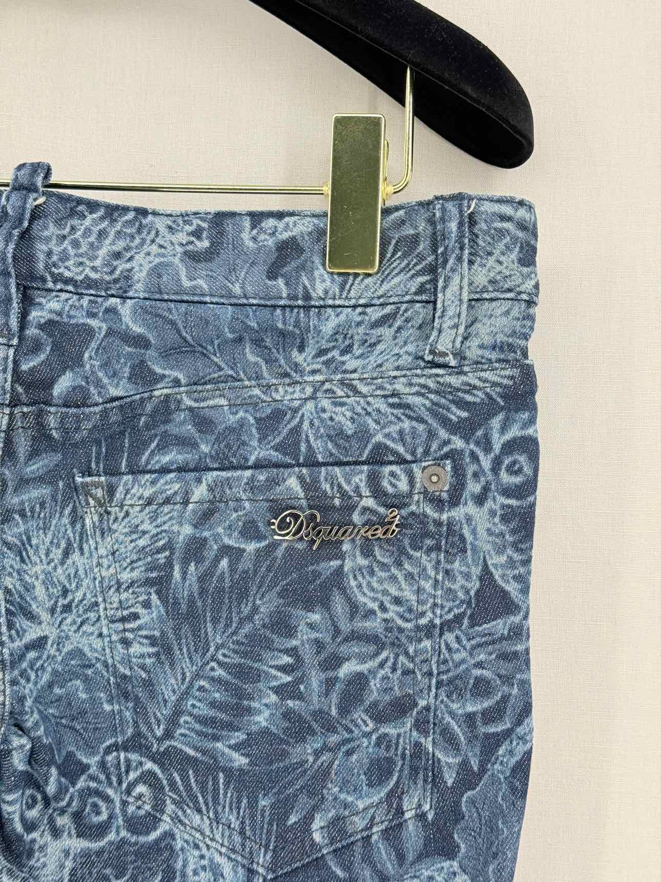 DSQUARED2 Low Waist Blue Owl Print Size US 6 Jeans