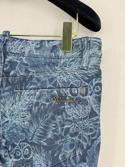 DSQUARED2 Low Waist Blue Owl Print Size US 6 Jeans