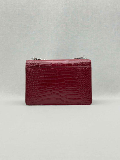 SAINT LAURENT Sunset Burgundy Shoulder Bag