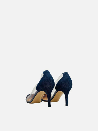 GIANVITO ROSSI Denim &amp; PVC Blue Pumps 40