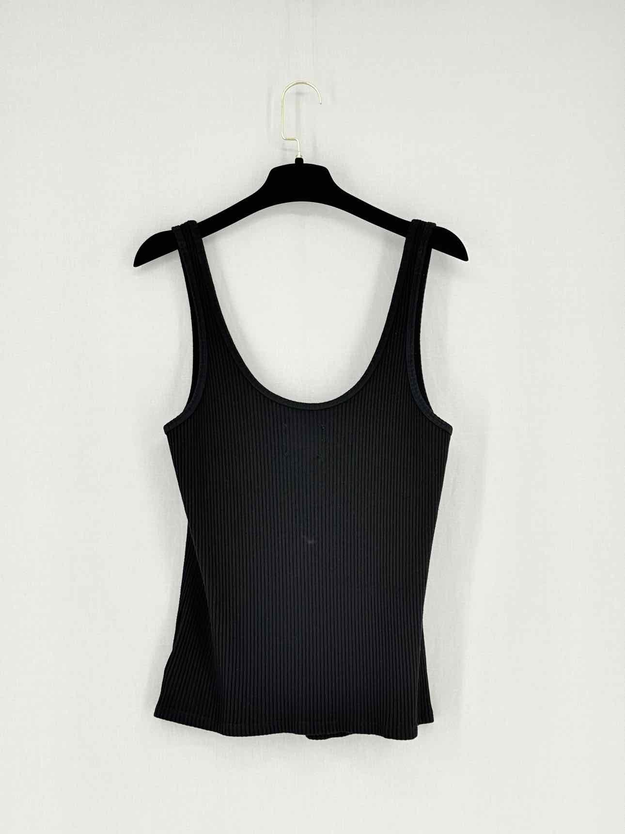 L'AGENCE Black Ribbed Size Large Top