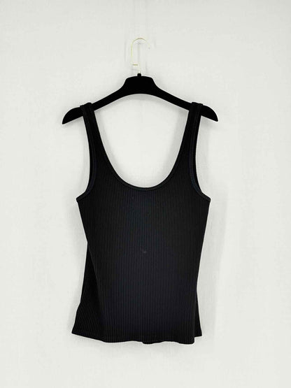 L'AGENCE Black Ribbed Size Large Top