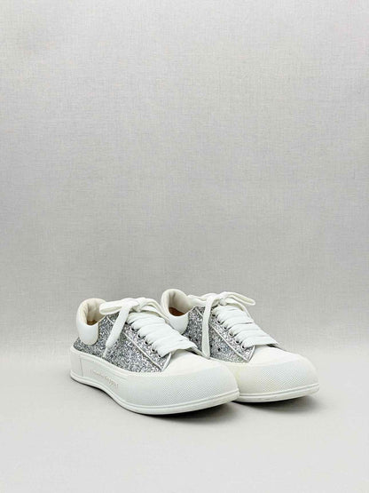 ALEXANDER MCQUEEN White & Silver Size EU 39 Sneakers