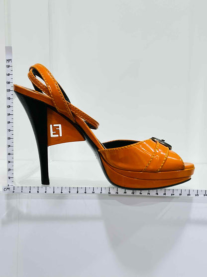 FENDI Ankle Strap Orange Size EU 40 Heeled Sandals