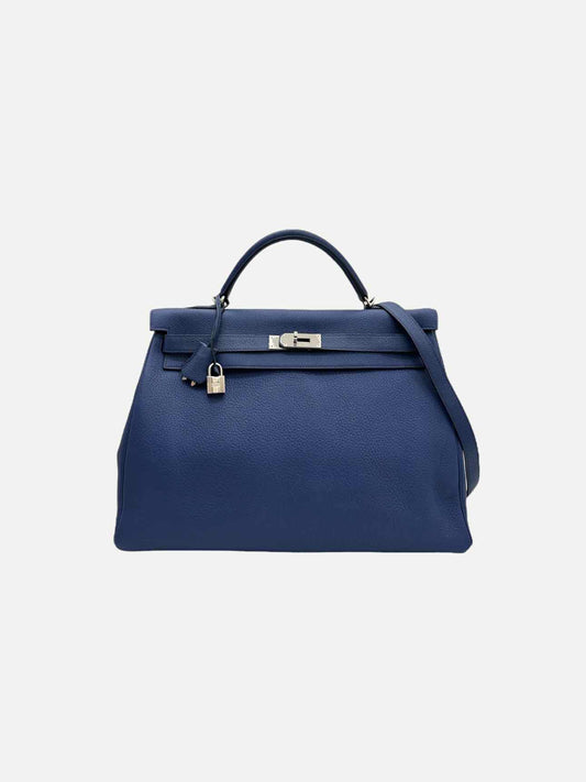 HERMES Kelly Bleu Brighton Versco Evercolor Top Handle