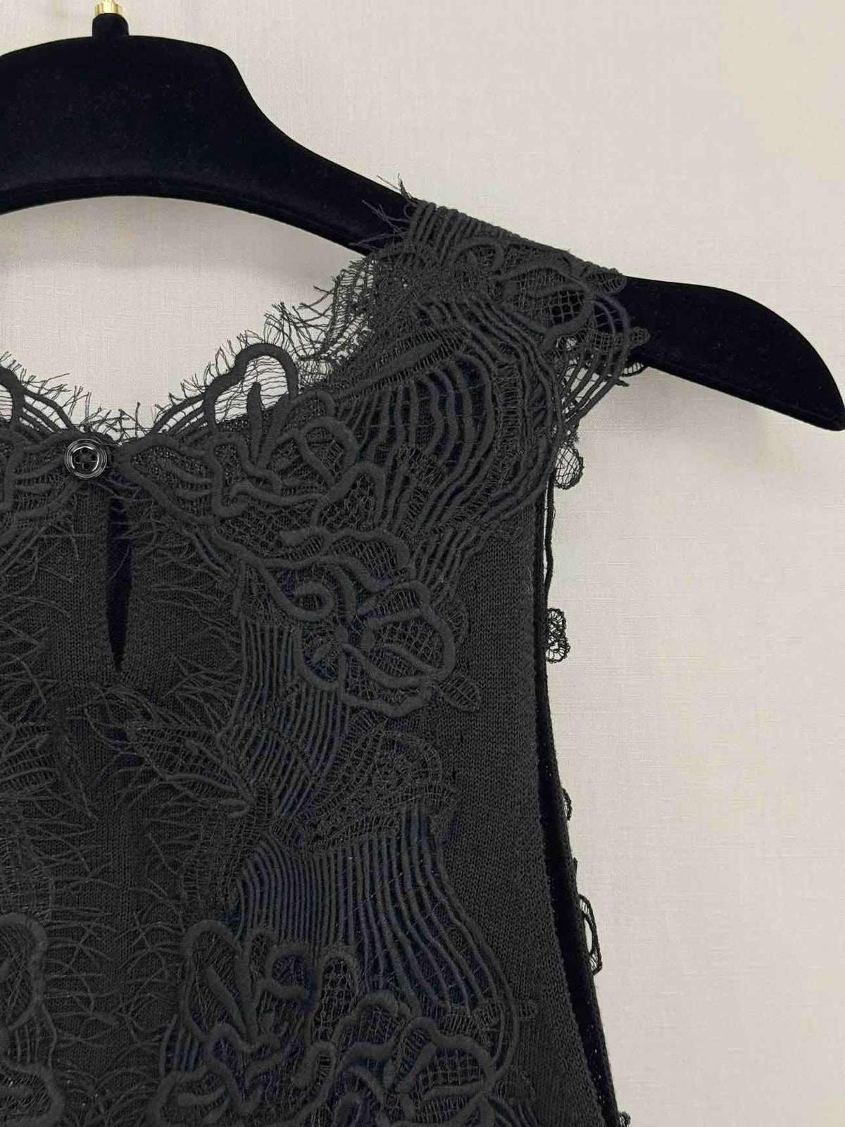 ERMANNO SCERVINO Black Lace Trim Size US 6 Top