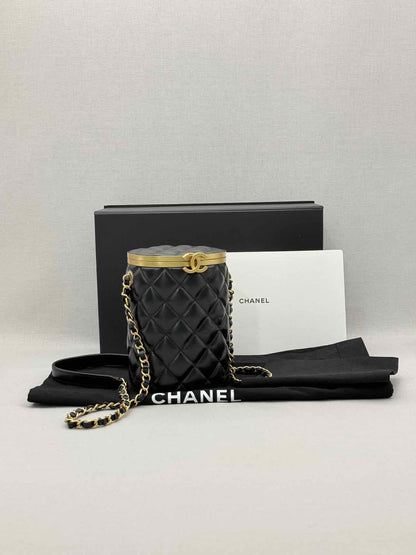 CHANEL Crown Box Black Quilted Vanity Case