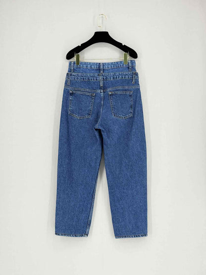 SANDRO Kitty Double High waisted Blue Size US 6 Jeans