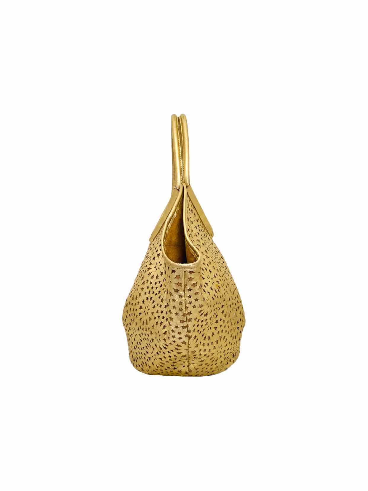 JIMMY CHOO Laser Cut Gold Shoulder Bag