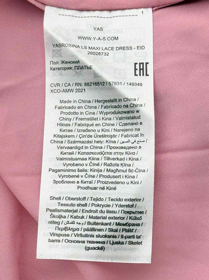 YAS Pale Pink Floral Size Medium Long Dress