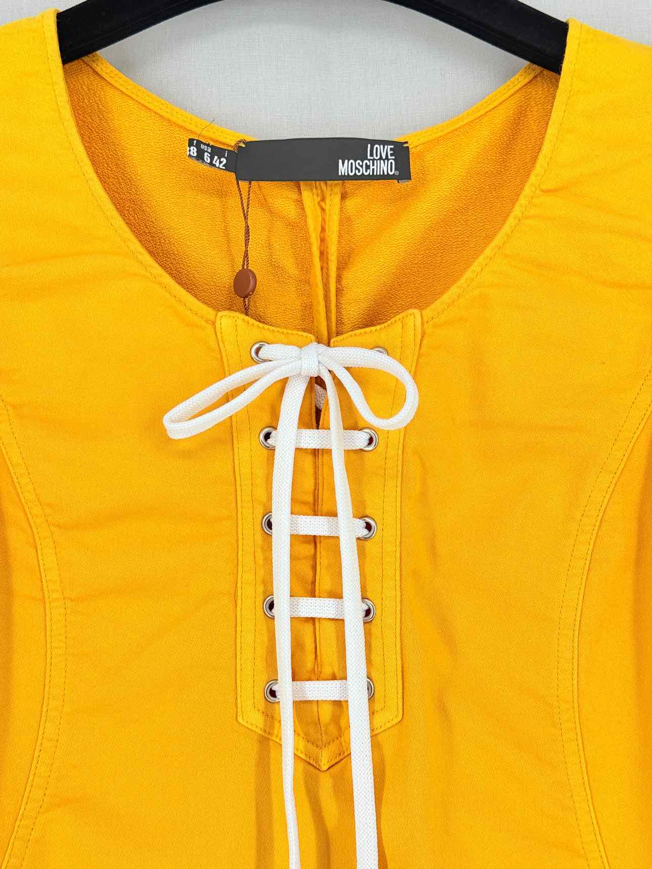 LOVE MOSCHINO Yellow Size US 6 Short Dress