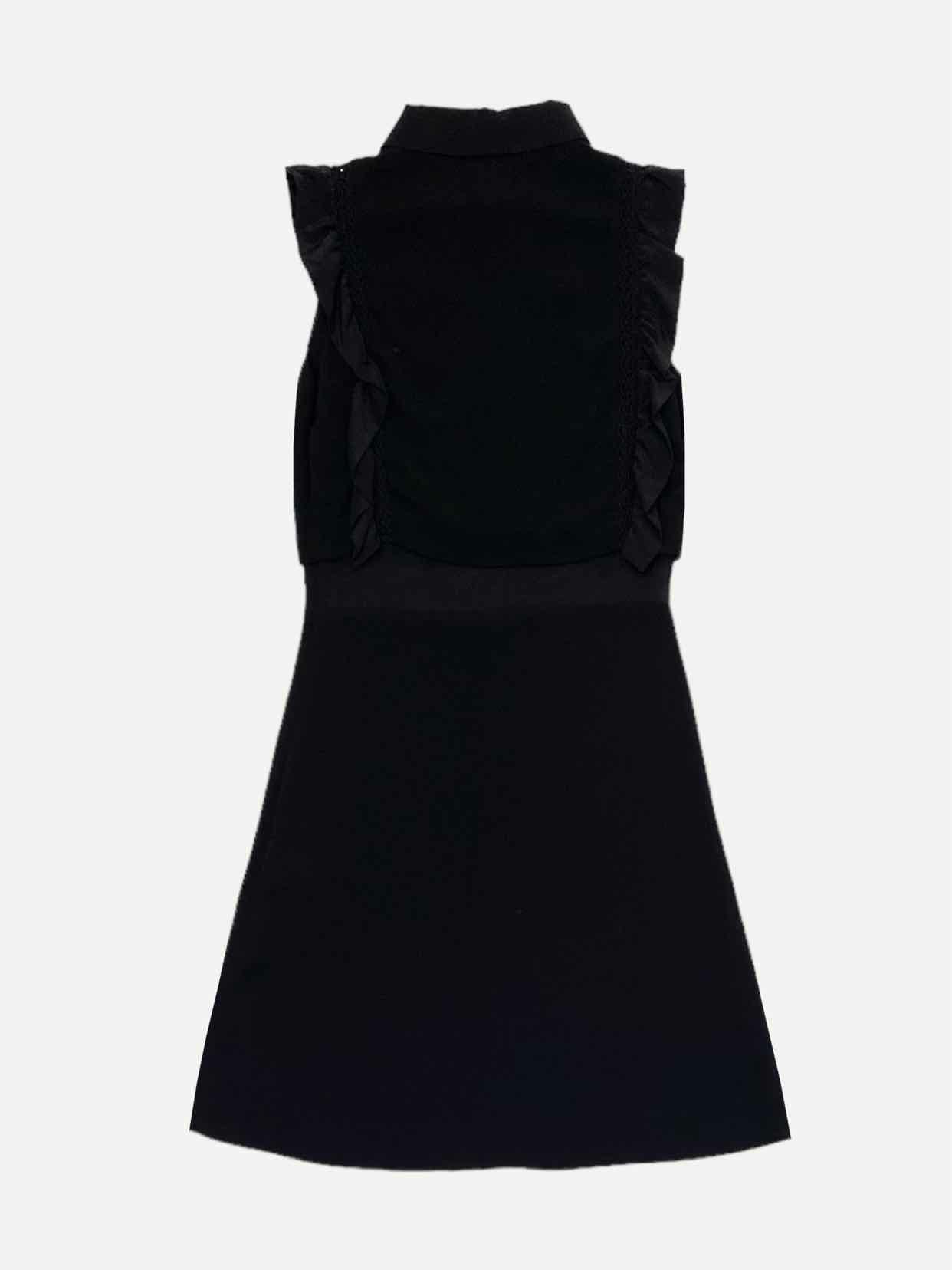 SANDRO Ruffled Black Size XSmall Short Dress