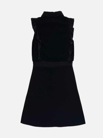 SANDRO Ruffled Black Size XSmall Short Dress