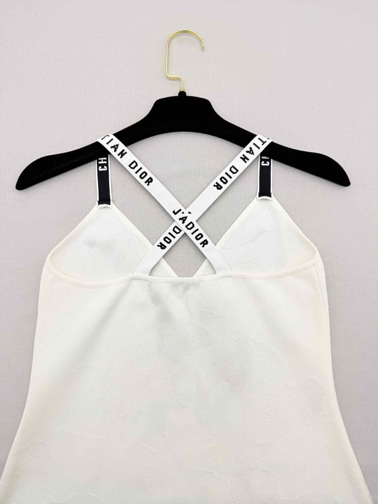 CHRISTIAN DIOR White & Black Size Medium Bodysuit
